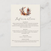 ボーホー フェザーズ フォール リース カリグラフィー ウェディング エンクロージャーカード (正面)