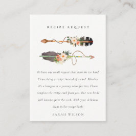 ボーホー フェザー フラワリー アロー レシピ リクエスト ブライド エンクロージャーカード