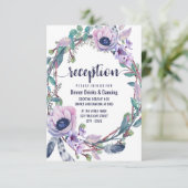 ボーホー フェザー & フラワーリース ウェディング レセプション 招待状 (スタンド正面)