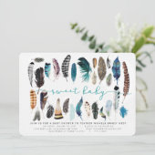 ボーホー フェザー ベイビー シャワー 招待状 (スタンド正面)