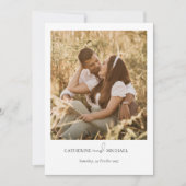 ボーホー フォト モダン ミニマリスト ウェディング 招待状 (正面)