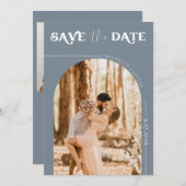 ボーホー フォト | 現代の結婚式 Save the Date 招待状 (正面/裏面)