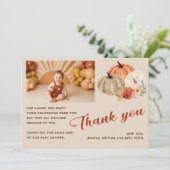 ボーホー フォト 秋の パンプキン ベイビー シャワー 招待状 (スタンド正面)