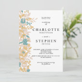 ボーホー フォト 編集可能な花 水彩 結婚式 招待状 (スタンド正面)