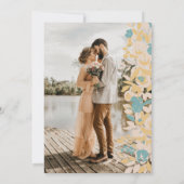 ボーホー フォト 編集可能な花 水彩 結婚式 招待状 (裏面)