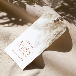 ボーホー フラフィー パンパス グラス ブライダル シャワー サンクス ギフトタグ