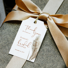 ボーホー フラフィー パンパス グラス ブライダル シャワー サンクス ギフトタグ