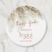 ボーホー フラフィー パンパス グラス ブライダル シャワー サンクス フェイバータグ (正面)