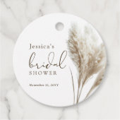 ボーホー フラフィー パンパス グラス ブライダル シャワー フェイバータグ (正面)