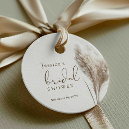 ボーホー フラフィー パンパス グラス ブライダル シャワー フェイバータグ