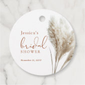 ボーホー フラフィー パンパス グラス ブライダル シャワー フェイバータグ (正面)