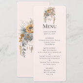 ボーホー フラワーとドリームキャッチャー - ウェディング メニュー 招待状 (正面/裏面)