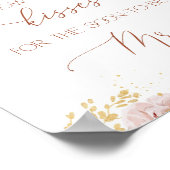 ボーホー フラワーのキスの数を当てて！ ブライダルシャワー ポスター (角)