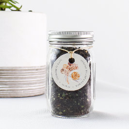 ボーホー フラワーのコーヒー「Love is Brewing」 ブライダルシャワー フェイバータグ