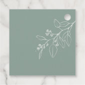 ボーホー フラワーのセージグリーン ウェディング サンクス ギフト タグ (裏面)