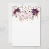 ボーホー フラワーのドリームキャッチャー スウィート 16th バースデー 招待状 (裏面)