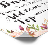 ボーホー フラワーのミモザ バー 看板 ポスター (角)