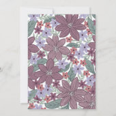 ボーホー フラワーの手描き花の結婚式お知らせカード セーブザデート (裏面)