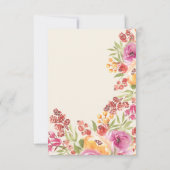 ボーホー フラワーの手描き ブライダルシャワーのお礼カード サンキューカード (裏面)