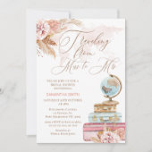 ボーホー フラワーの旅行 ミスからミセスへの ブライダルシャワーのお誘い 招待状 (正面)