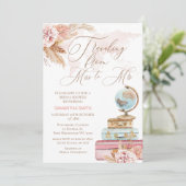ボーホー フラワーの旅行 ミスからミセスへの ブライダルシャワーのお誘い 招待状 (スタンド正面)