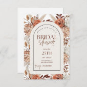 ボーホー フラワーの水彩画 ブライダルシャワーの招待状 サンキューカード (正面/裏面)