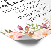 ボーホー フラワーの結婚にはバランスのサイン ポスター (角)