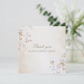 ボーホー フラワーの結婚式 お礼カード (スタンド正面)