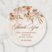 ボーホー フラワーの花嫁シャワー フェイバータグ (裏面)