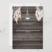 ボーホー フラワーの鹿の頭蓋骨 トライバル カントリー セーブザデート (裏面)