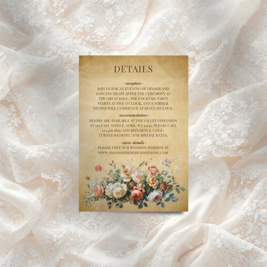 ボーホー フラワーアレンジメント オールドペーパー 封筒カード エンクロージャーカード