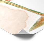 ボーホー フラワーズとシャンパングラス ミモザ バー サイン (角)