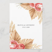 ボーホー フラワーズ エレガント オータム サマー ウェディング 招待状 (裏面)