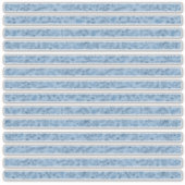 ボーホー フラワーズ クラシック ブルー 細いストリップス シール (正面)