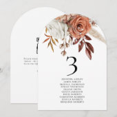 ボーホー フラワーズ ゲスト名 QR ウェディング テーブル ナンバー 招待状 (正面/裏面)