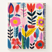 ボーホー フラワーズ フォーク スタイル マルチカラー | あなたの名前 ノートブック (裏面)