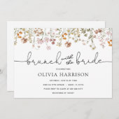 ボーホー フラワーズ ブランケット ウィズ ザ ブライド シャワー 招待状 (正面/裏面)