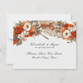 ボーホー フラワーズ 秋の色合い, 秋のウェディング セーブザデート (正面)