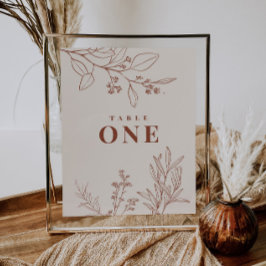 ボーホー フラワーテーブルナンバー ポスター