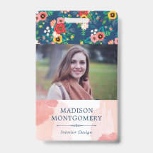 ボーホー フラワーパターン & ブラッシュピンク ウォーターカラー写真