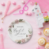 ボーホー フラワーパンパス グラス ブライダル シャワー ウェルカム ペーパープレート (パーティー)