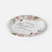 ボーホー フラワーパンパス グラス ブライダル シャワー ウェルカム ペーパープレート (アングル)