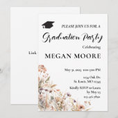 ボーホー フラワーパーティ 招待状 (正面/裏面)