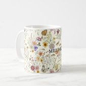 ボーホー フラワーフィールド ワイルドフラワー コーヒーマグカップ (正面左)