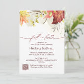 ボーホー フラワーフォール イン ラブ ブライダルシャワー 招待状 (スタンド正面)