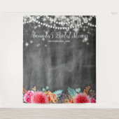 ボーホー フラワーブライダルシャワー フォトブース 背景 タペストリー (正面)