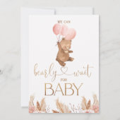 ボーホー フラワーベア 赤ちゃんを待つベイビーシャワー 招待状 (裏面)