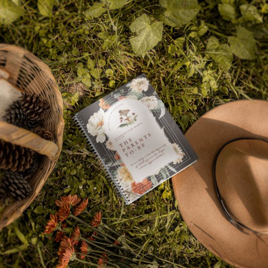 ボーホー フラワーマッシュルーム | ベビーシャワー ゲストブック ノートブック