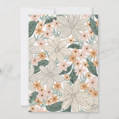 ボーホー フラワーライン 手描きの花の結婚式お知らせカード セーブザデート (裏面)