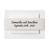 ボーホー フラワーリングとブランチのウェディングインビテーションベルト 招待状ベリーバンド (正面例)